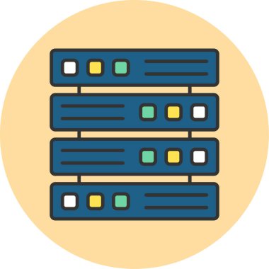 Web Kullanımı için Sunucu Simgesi, Vektör İllüstrasyonu