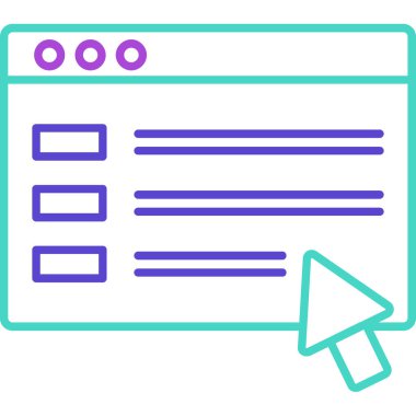 Web Kullanımı için Tarayıcı Simgesi, Vektör İllüstrasyonu