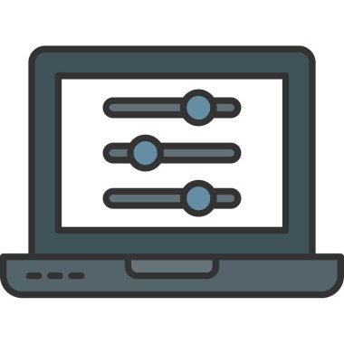 Web Kullanımı için Ayarlar Simgesi, Vektör İllüstrasyonu