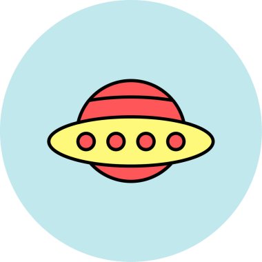 Web Kullanımı için Ufo Simgesi, Vektör İllüstrasyonu