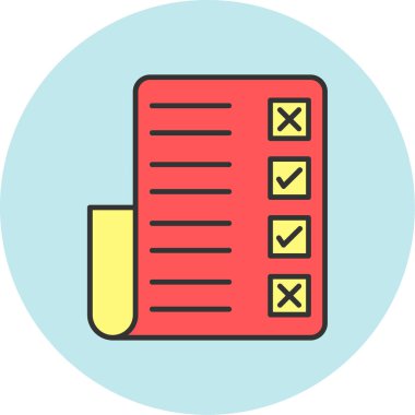 Web kullanımı için Kağıt Listesi Simgesi, Vektör İllüstrasyonu