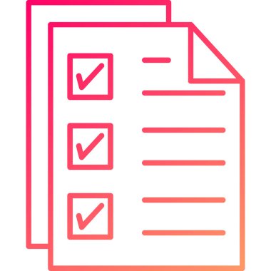 Web Kullanımı için Kontrol Listesi Simgesi, Vektör İllüstrasyonu