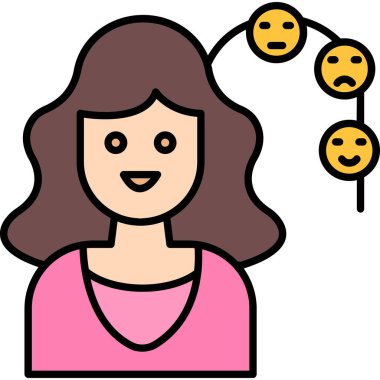 Web kullanımı için Ruh hali Değişkeni Simgesi, Vektör İllüstrasyonu