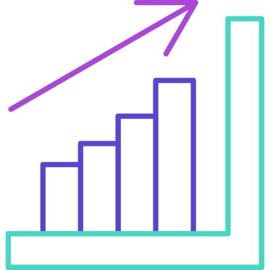 Web Kullanımı için Grafik Çubuğu Simgesi, Vektör İllüstrasyonu