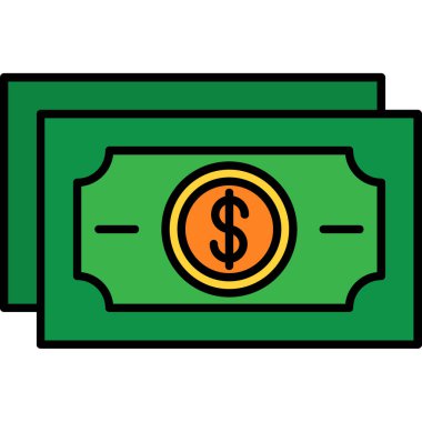 Web Kullanımı için Para Simgesi, Vektör İllüstrasyonu