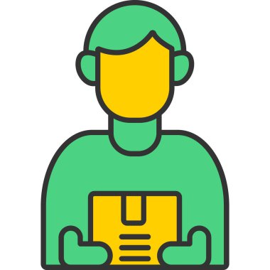 Web Kullanımı için Kurye Simgesi, Vektör İllüstrasyonu