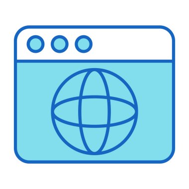 Web Tarayıcı Simgesi, Web Kullanımı için Vektör İllüstrasyonu