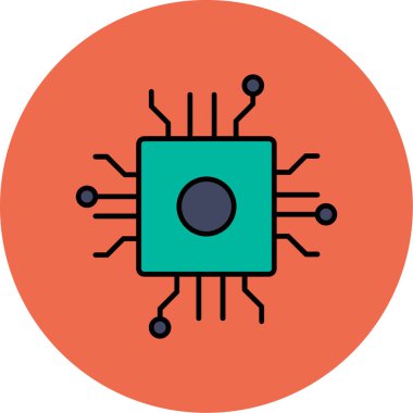 Çip Simgesi, Web Kullanımı için Vektör İllüstrasyonu