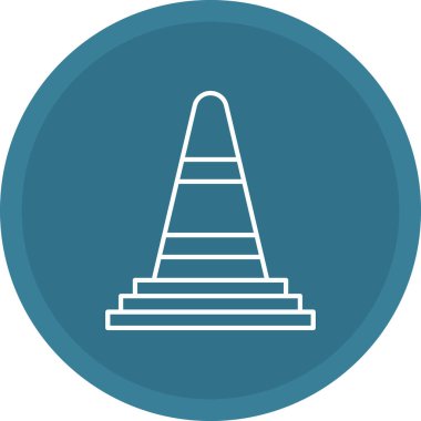 Web Kullanımı için Trafik Konisi Simgesi, Vektör İllüstrasyonu