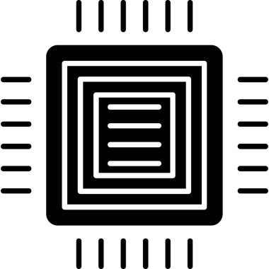 Web Kullanımı için İşlemci Simgesi, Vektör İllüstrasyonu