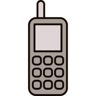 Web Kullanımı için Eski Cep Telefonu Simgesi, Vektör İllüstrasyonu