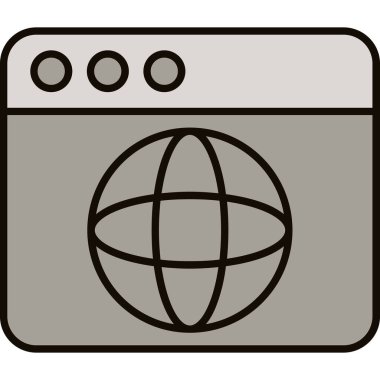 Web Tarayıcı Simgesi, Web Kullanımı için Vektör İllüstrasyonu