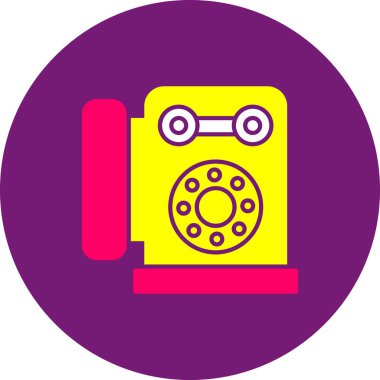 Web kullanımı için Telefon Çevirme Simgesi, Vektör İllüstrasyonu