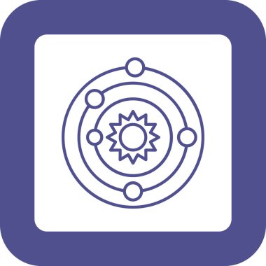 Web kullanımı için Güneş Sistemi Simgesi, Vektör İllüstrasyonu