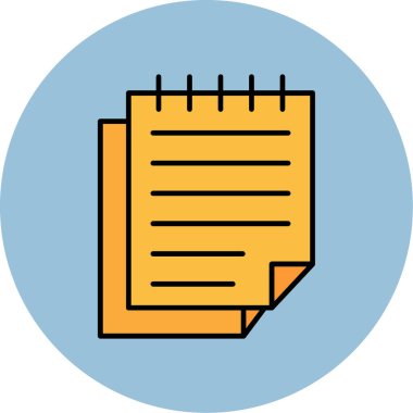 Web Kullanımı için Notlar Simgesi, Vektör İllüstrasyonu