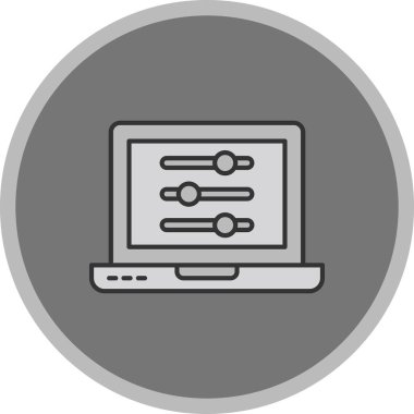 Web Kullanımı için Ayarlar Simgesi, Vektör İllüstrasyonu