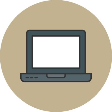 Web Kullanımı için dizüstü bilgisayar simgesi, Vektör İllüstrasyonu