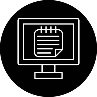 Web Kullanımı için Çevrimiçi Notlar Simgesi, Vektör İllüstrasyonu