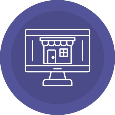 Web Kullanımı için Çevrimiçi Depolama Simgesi, Vektör İllüstrasyonu