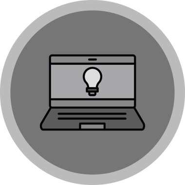 Web Kullanımı için dizüstü bilgisayar simgesi, Vektör İllüstrasyonu