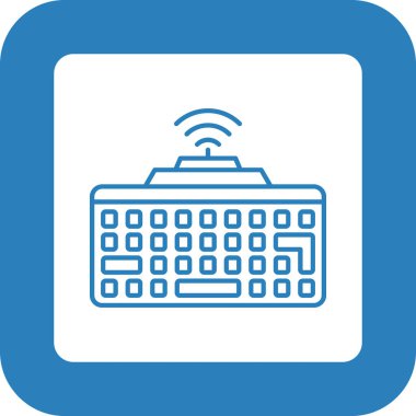 Web Kullanımı için Kablosuz Klavye Simgesi, Vektör İllüstrasyonu