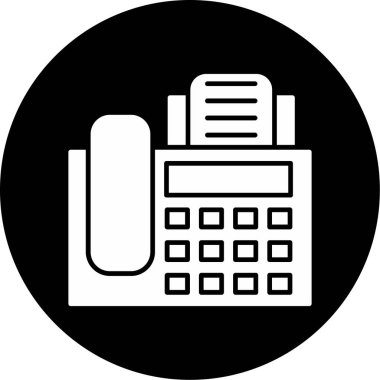 Web kullanımı için Telefon Faks Simgesi, Vektör İllüstrasyonu