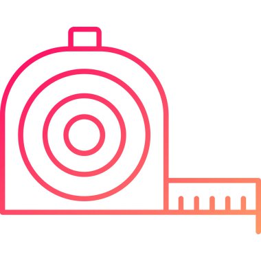 Web Kullanımı için Teyp Simgesi Ölçümü, Vektör İllüstrasyonu