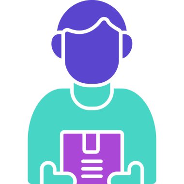 Web Kullanımı için Kurye Simgesi, Vektör İllüstrasyonu