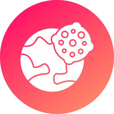 Web Kullanımı için Asteroid Simgesi, Vektör İllüstrasyonu