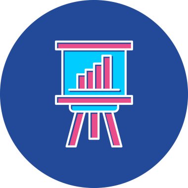 Web Kullanımı için Sunum Simgesi, Vektör İllüstrasyonu