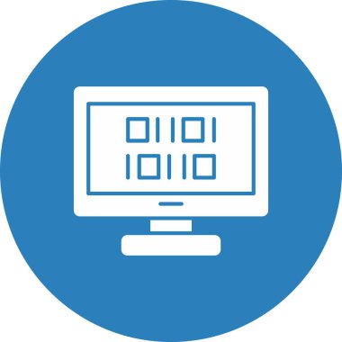 Web Kullanımı için İkili Kod Simgesi, Vektör İllüstrasyonu