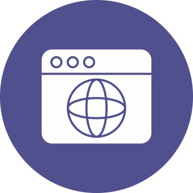 Web Tarayıcı Simgesi, Web Kullanımı için Vektör İllüstrasyonu