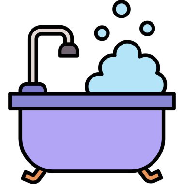 Web Kullanımı için Bath Simgesi, Vektör İllüstrasyonu