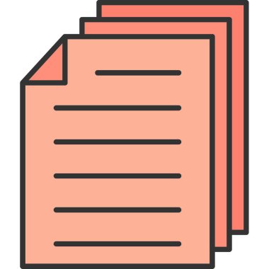 Web Kullanımı için Belge Simgesi, Vektör İllüstrasyonu