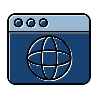 Web Tarayıcı Simgesi, Web Kullanımı için Vektör İllüstrasyonu
