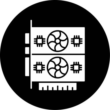 Web Kullanımı için Grafik Kart Simgesi, Vektör İllüstrasyonu