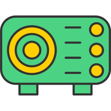 Web Kullanımı için Projektör Simgesi, Vektör İllüstrasyonu