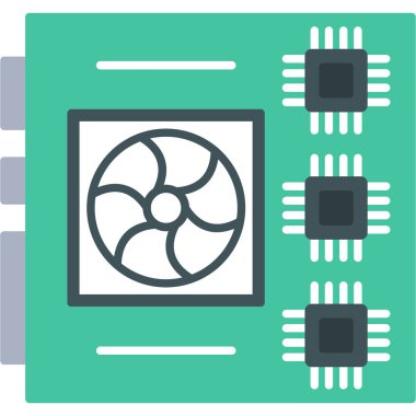 Web Kullanımı için Ana Kart Simgesi, Vektör İllüstrasyonu