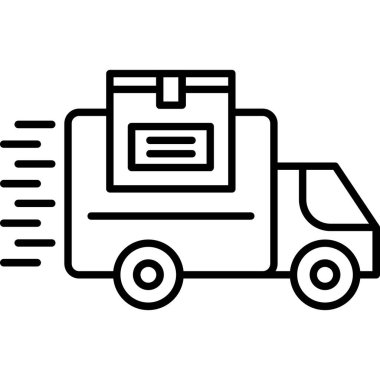 Teslimat Kamyonu. svg Simgesi, Web Kullanımı için Vektör İllüstrasyonu