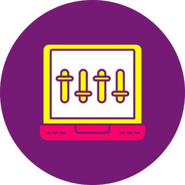 Web kullanımı için Müzik Karıştırıcı Simgesi, Vektör İllüstrasyonu