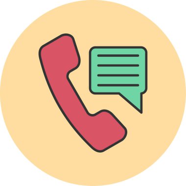 Web Kullanımı için Telefon Simgesi, Vektör İllüstrasyonu