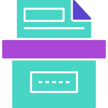 Web Kullanımı için Depolama Kutusu Simgesi, Vektör İllüstrasyonu