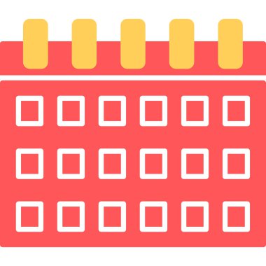 Web Kullanımı için Takvim Simgesi, Vektör İllüstrasyonu