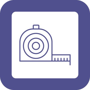 Web Kullanımı için Teyp Simgesi Ölçümü, Vektör İllüstrasyonu