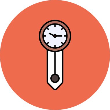 Web Kullanımı için Duvar Saati Simgesi, Vektör İllüstrasyonu