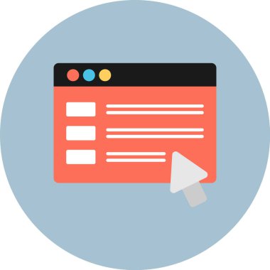 Web Kullanımı için Tarayıcı Simgesi, Vektör İllüstrasyonu