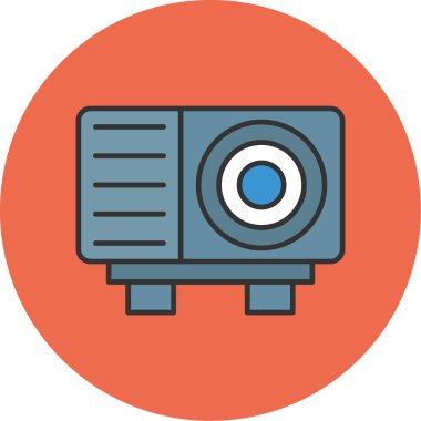Web Kullanımı için Projektör Simgesi, Vektör İllüstrasyonu