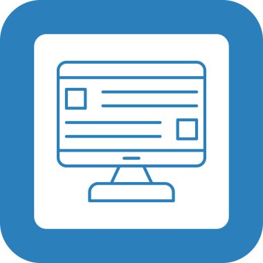 Web Kullanımı için Bilgisayar Simgesi, Vektör İllüstrasyonu