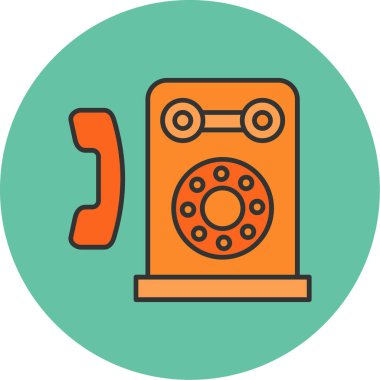 Web Kullanımı için Magneto Duvarı Telefon Simgesi, Vektör İllüstrasyonu