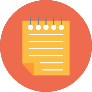 Web Kullanımı için Not Simgesi, Vektör İllüstrasyonu